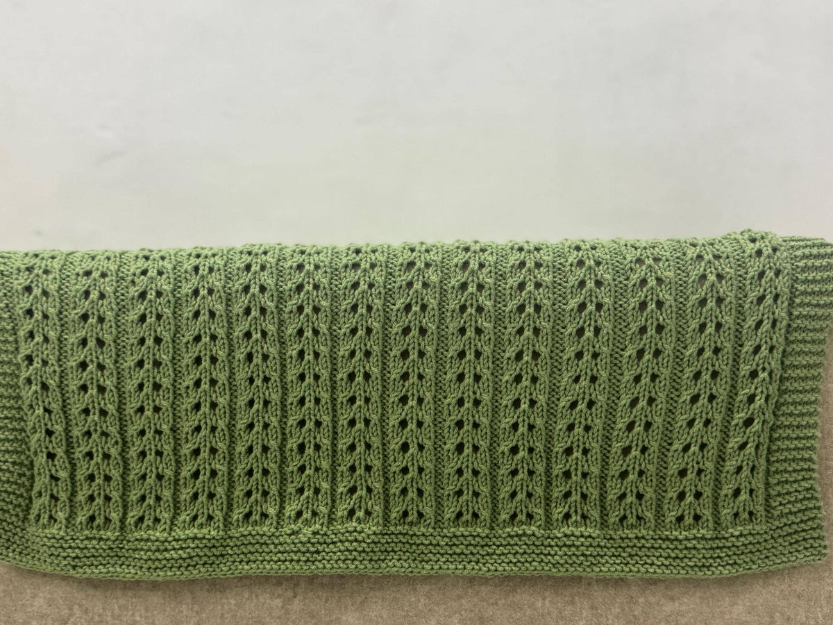 Willow Lace Baby Blanket Knitting Pattern – Easy DK Knit PDF Pattern