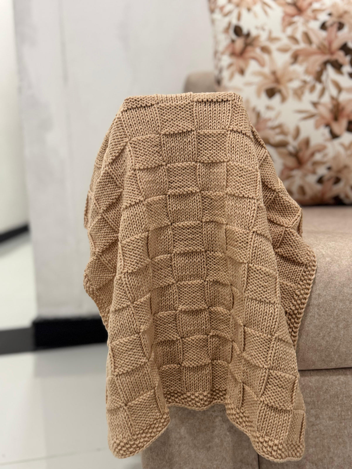 Quick & Easy Checks Baby Blanket – Knitting Pattern - Instant PDF Download