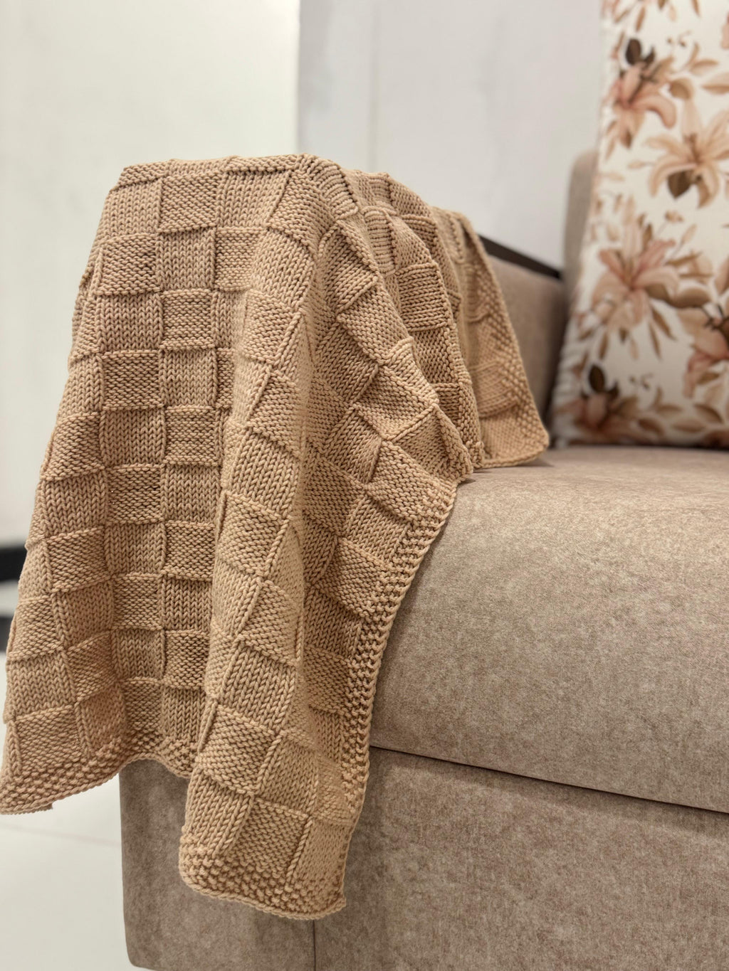 Quick & Easy Checks Baby Blanket – Knitting Pattern - Instant PDF Download